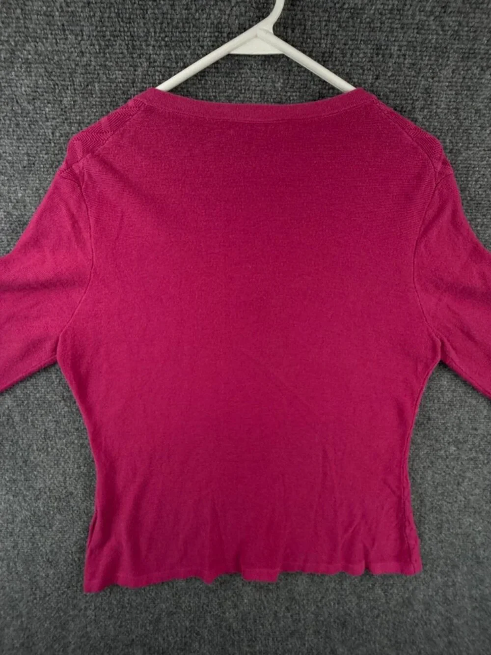 Brooks Brothers Pink Cardigan Sweater Knit XL Textured Long Sleeve Rayon Cotton